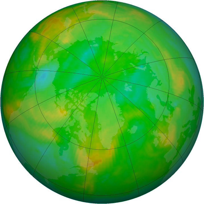 Arctic ozone map for 20 July 1987
